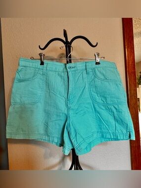 Turquoise Women's Cotton Shorts - 12